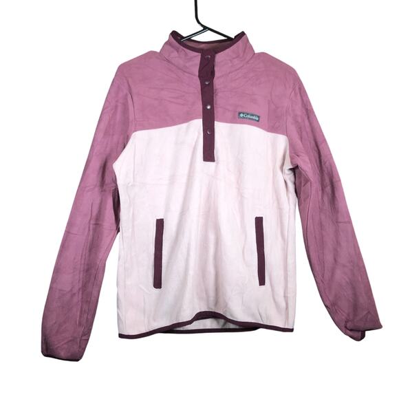 Columbia Womens Jacket Purple Pull Over Half Snap Button Long Sleeve M - Picture 1 of 10